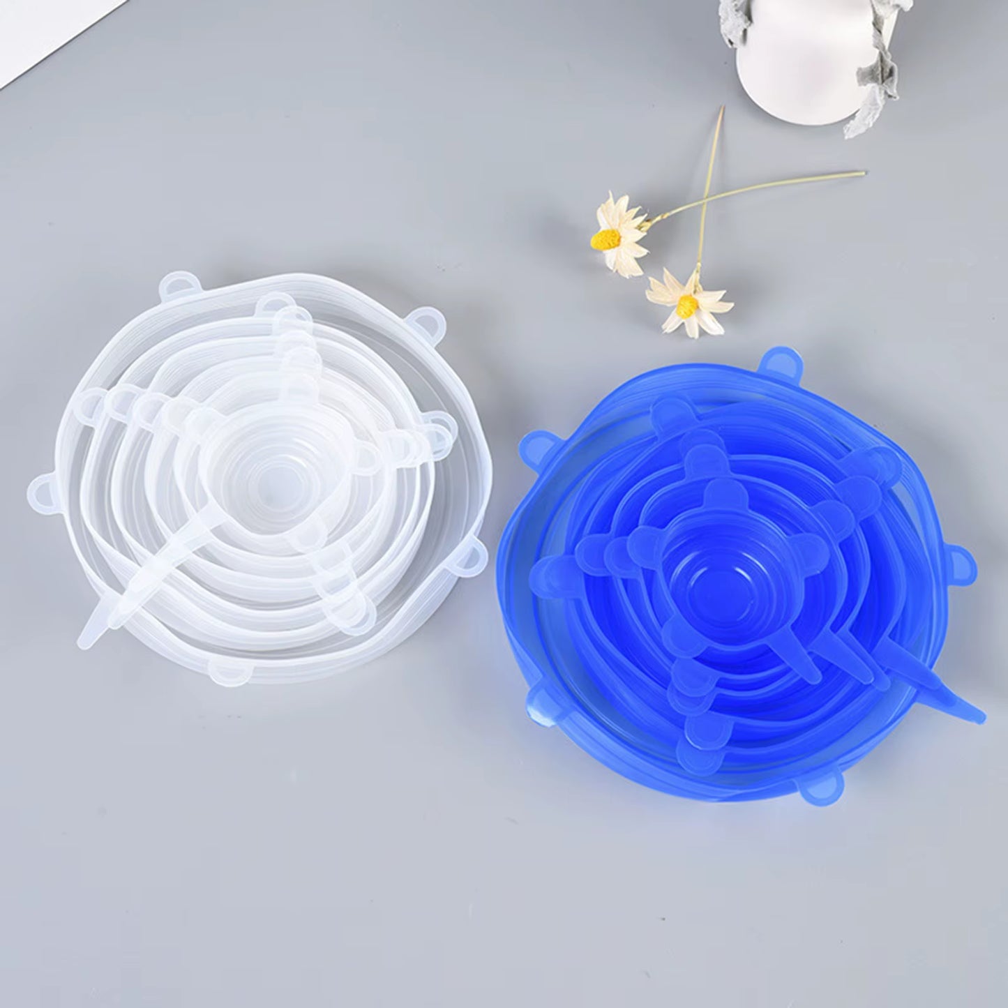 Silicone Food Storage Containers 6Oz 6Pcs Silicone Stretch Lids Reusable Food Storage Lids for Bowls Reusable Bag Holder Storage