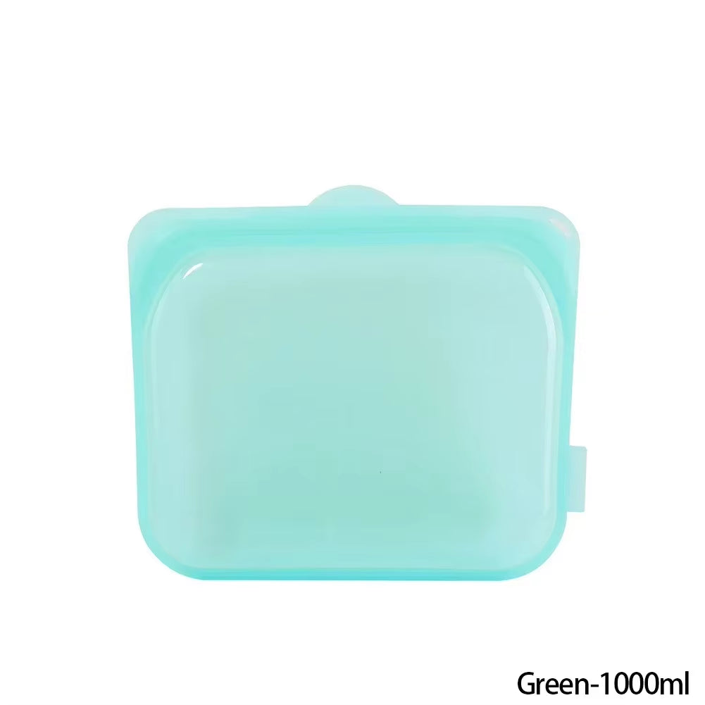 Silicone Food Storage Bag Reusable Stand up Zip Bag Leakproof Containers Fresh Bag Food Storage Bag Fresh Wrap Ziplock Bag
