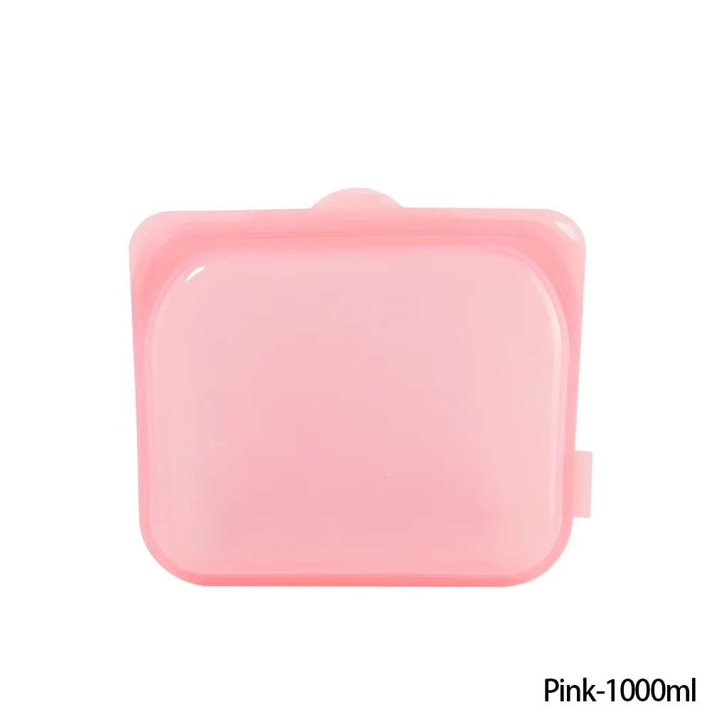 Silicone Food Storage Bag Reusable Stand up Zip Bag Leakproof Containers Fresh Bag Food Storage Bag Fresh Wrap Ziplock Bag