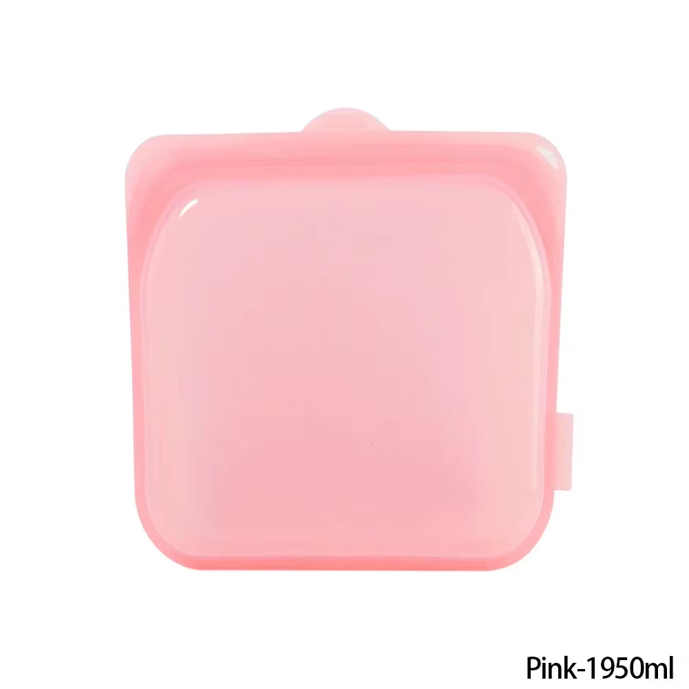 Silicone Food Storage Bag Reusable Stand up Zip Bag Leakproof Containers Fresh Bag Food Storage Bag Fresh Wrap Ziplock Bag