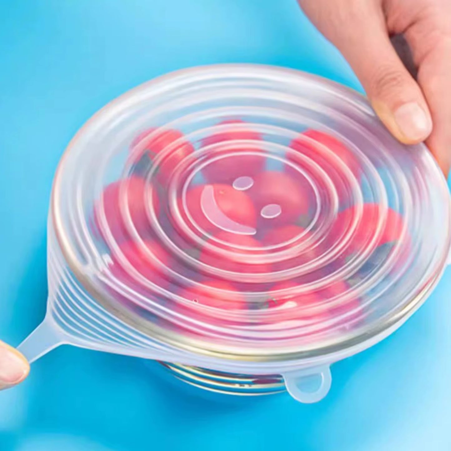 Silicone Food Storage Containers 6Oz 6Pcs Silicone Stretch Lids Reusable Food Storage Lids for Bowls Reusable Bag Holder Storage